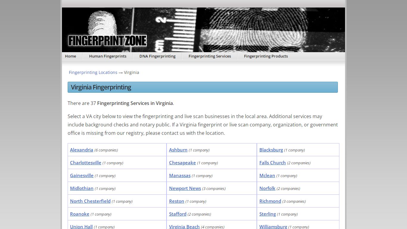 Virginia Fingerprinting: Live Scan in Virginia, Fingerprinting Virginia ...